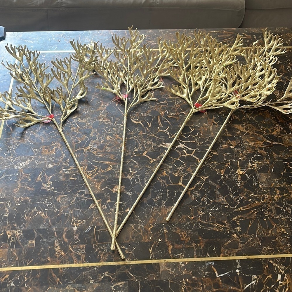 4 sparkly decorative branches